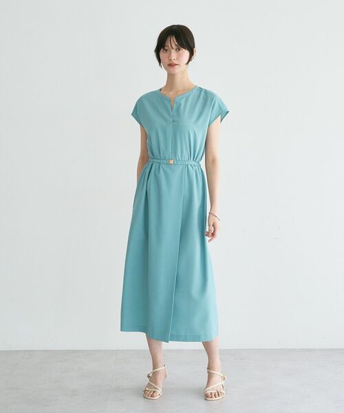 YECCA VECCA(イェッカヴェッカ)の「リネンライクスキッパーワンピース(ワンピース・レディース・ネイビー/グリーン/オレンジ/ライトベージュ・FREE)」の7枚目の写真