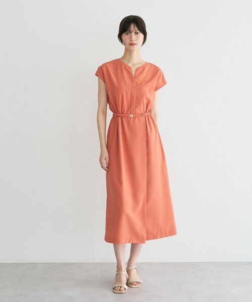 YECCA VECCA(イェッカヴェッカ)の「リネンライクスキッパーワンピース(ワンピース・レディース・ネイビー/グリーン/オレンジ/ライトベージュ・FREE)」の9枚目の写真