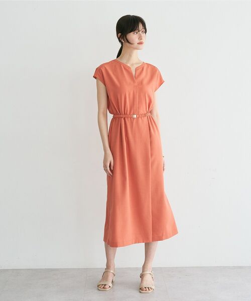YECCA VECCA(イェッカヴェッカ)の「リネンライクスキッパーワンピース(ワンピース・レディース・ネイビー/グリーン/オレンジ/ライトベージュ・FREE)」の10枚目の写真