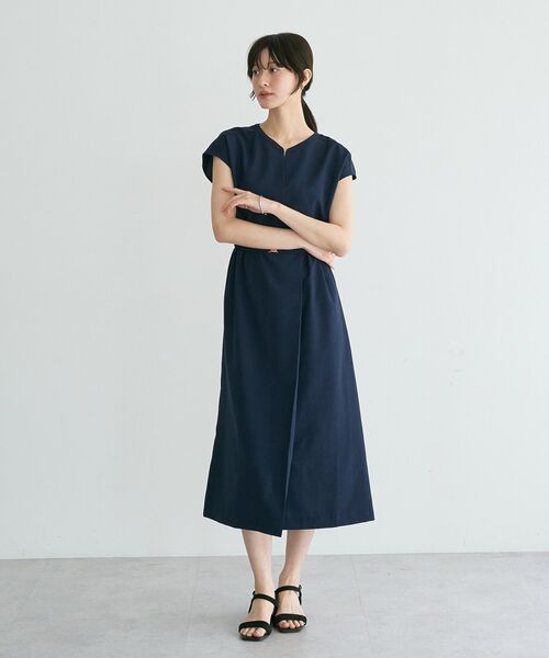 YECCA VECCA(イェッカヴェッカ)の「リネンライクスキッパーワンピース(ワンピース・レディース・ネイビー/グリーン/オレンジ/ライトベージュ・FREE)」の14枚目の写真