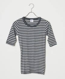 R.P.miller/ミラー パネルリブH/S 5分袖 Tシャツ