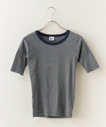 R.P.miller/ミラー パネルリブH/S 5分袖 Tシャツ