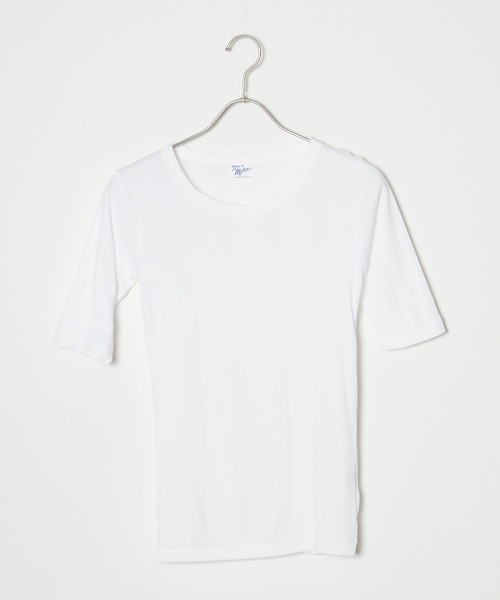 MILLER（ミラー）の「R.P.miller/ミラー パネルリブH/S 5分袖 Tシャツ（Tシャツ/カットソー・レディース・ブラック×レッド/グレー系/タン/ブルー系その他/レッド系その他/ホワイト・FREE）」の2枚目の写真