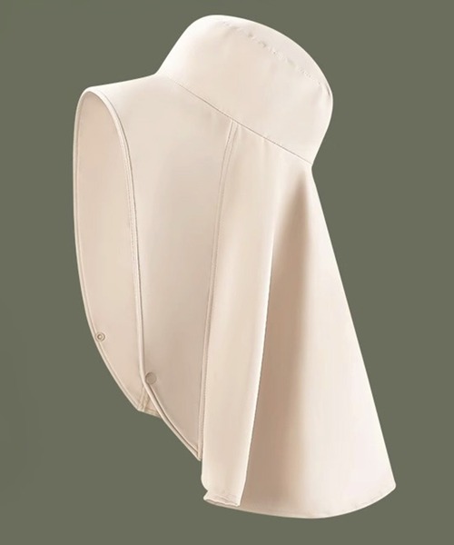 DAY CLOSET（デイ クローゼット）の「【UVカット率99.9%/UPF50+/ネックカバー付き/取り外せるストラップ有】360度隙なし日除けマルチサンバイザー型多機能ハット（サンバイザー・レディース・ブラック/ライトグレー/ベージュ/ピンク/キナリ・ONE SIZE）」の6枚目の写真