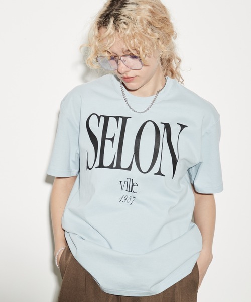 uchi.(ウチ)の「綿100% SELONロゴプリントTシャツ(Tシャツ/カットソー・レディース・杢グレー/チャコールグレー/オフホワイト/サックスブルー/ワイン系・FREE)」の4枚目の写真