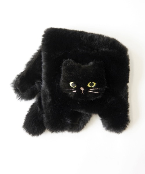 WOVEN(ウーヴン)の「WOVEN (ウーヴン) / エコファー ねこフラップカバー バッグカバー トートバッグ用 猫 縦型(トートバッグ・レディース・ブラウン/ブラック/グレー・FREE)」の1枚目の写真