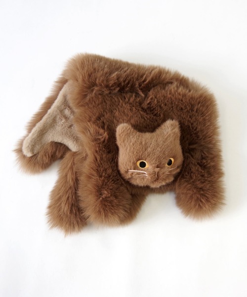 WOVEN(ウーヴン)の「WOVEN (ウーヴン) / エコファー ねこフラップカバー バッグカバー トートバッグ用 猫 縦型(トートバッグ・レディース・ブラウン/ブラック/グレー・FREE)」の9枚目の写真