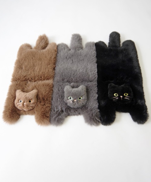 WOVEN(ウーヴン)の「WOVEN (ウーヴン) / エコファー ねこフラップカバー バッグカバー トートバッグ用 猫 縦型(トートバッグ・レディース・ブラウン/ブラック/グレー・FREE)」の15枚目の写真