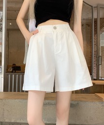 2ly2 | タック入りショートパンツ レディース ハイウエスト ワイドシルエット(その他パンツ)