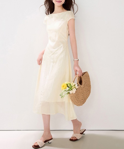 ONEP STAR(ワンピスター)の「レース風シフォンウエスト切替ワンピース(ワンピース・レディース・ベージュ・X-LARGE/LARGE/MEDIUM)」の9枚目の写真