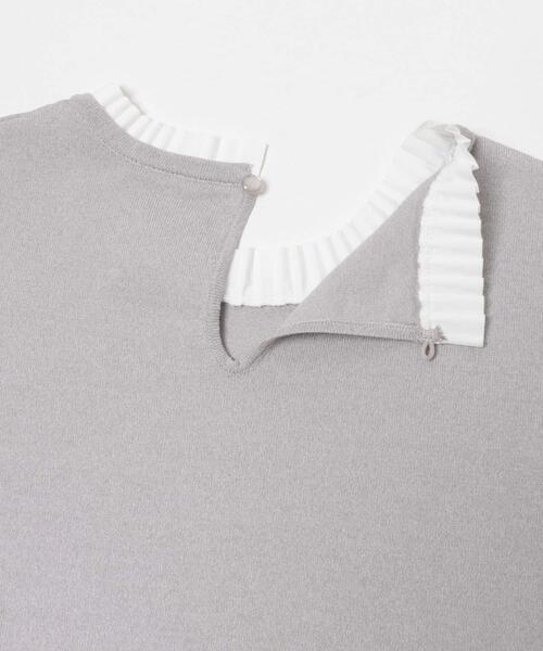 ITEMS URBANRESEARCH(アイテムズ アーバンリサーチ)の「フリルネック半袖ニットトップス(ニット/セーター・レディース・オフホワイト/グレー/ネイビー・FREE)」の10枚目の写真