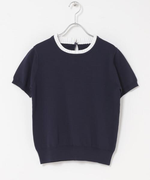 ITEMS URBANRESEARCH(アイテムズ アーバンリサーチ)の「フリルネック半袖ニットトップス(ニット/セーター・レディース・オフホワイト/グレー/ネイビー・FREE)」の19枚目の写真