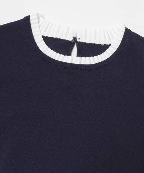 ITEMS URBANRESEARCH(アイテムズ アーバンリサーチ)の「フリルネック半袖ニットトップス(ニット/セーター・レディース・オフホワイト/グレー/ネイビー・FREE)」の20枚目の写真