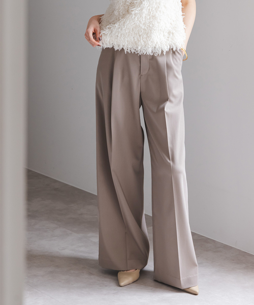 Noble(ノーブル)の「《追加》エステルツイルストレッチスラックスパンツ(スラックス・レディース・ナチュラル/ブラック/チャコールグレー/ホワイト・38/40/36/34)」の4枚目の写真