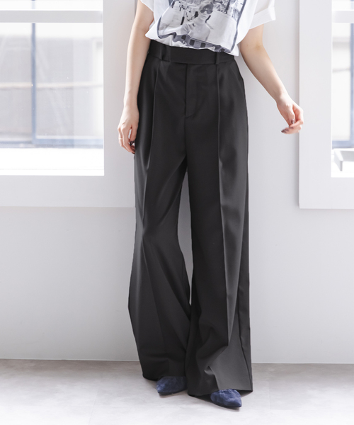 Noble(ノーブル)の「《追加》エステルツイルストレッチスラックスパンツ(スラックス・レディース・ナチュラル/ブラック/チャコールグレー/ホワイト・38/40/36/34)」の5枚目の写真