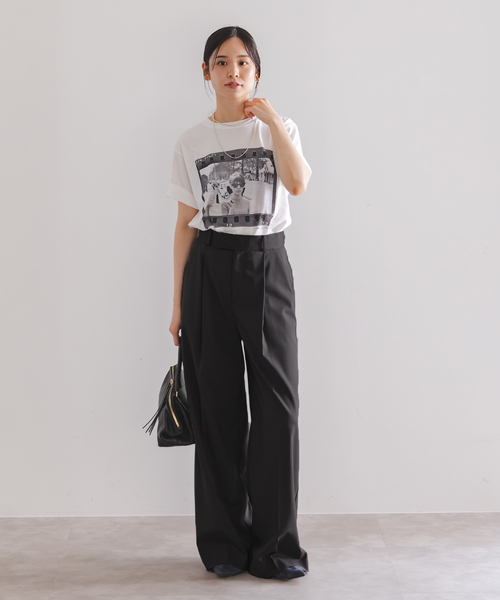 Noble(ノーブル)の「《追加》エステルツイルストレッチスラックスパンツ(スラックス・レディース・ナチュラル/ブラック/チャコールグレー/ホワイト・38/40/36/34)」の6枚目の写真