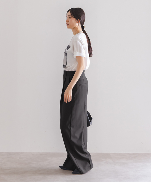 Noble(ノーブル)の「《追加》エステルツイルストレッチスラックスパンツ(スラックス・レディース・ナチュラル/ブラック/チャコールグレー/ホワイト・38/40/36/34)」の7枚目の写真