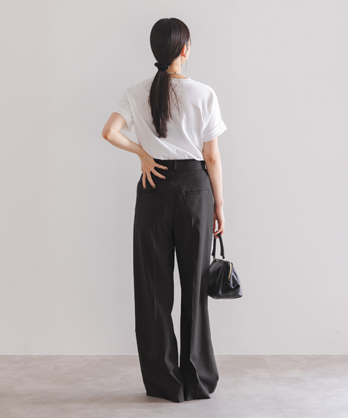 Noble(ノーブル)の「《追加》エステルツイルストレッチスラックスパンツ(スラックス・レディース・ナチュラル/ブラック/チャコールグレー/ホワイト・38/40/36/34)」の8枚目の写真