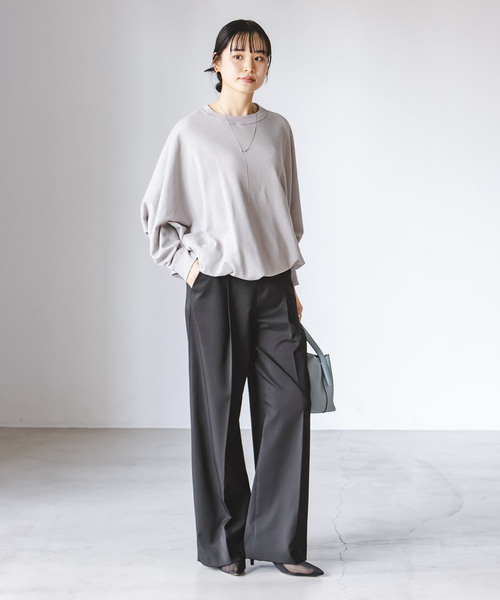 Noble(ノーブル)の「《追加》エステルツイルストレッチスラックスパンツ(スラックス・レディース・ナチュラル/ブラック/チャコールグレー/ホワイト・38/40/36/34)」の12枚目の写真