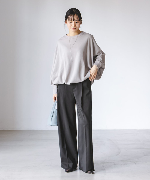 Noble(ノーブル)の「《追加》エステルツイルストレッチスラックスパンツ(スラックス・レディース・ナチュラル/ブラック/チャコールグレー/ホワイト・38/40/36/34)」の17枚目の写真