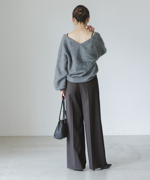 Noble(ノーブル)の「《追加》エステルツイルストレッチスラックスパンツ(スラックス・レディース・ナチュラル/ブラック/チャコールグレー/ホワイト・38/40/36/34)」の22枚目の写真