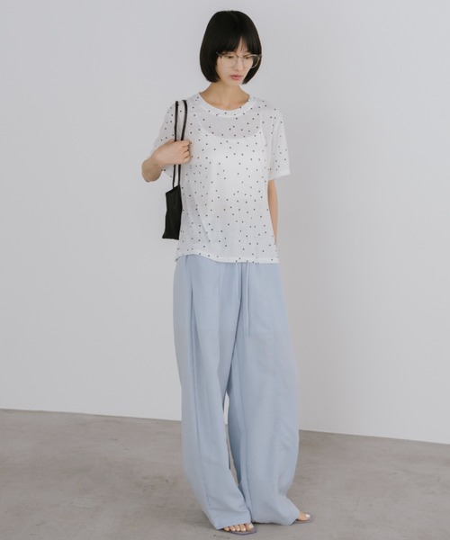 duei(デュイ)の「ドットベーシックハーフスリーブTシャツ(Tシャツ/カットソー・レディース・ベージュ/グレー/ホワイト・FREE)」の7枚目の写真