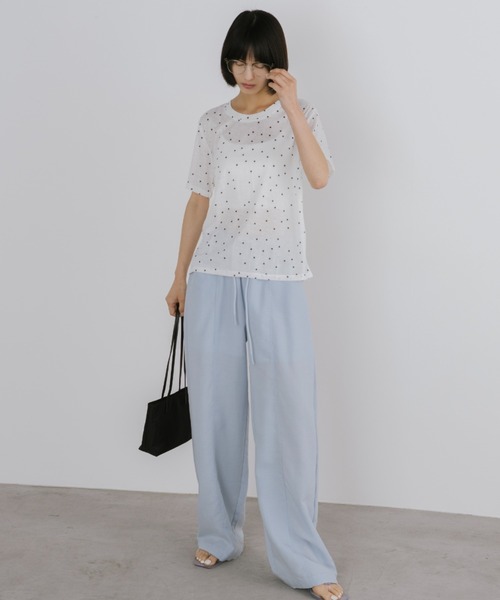 duei(デュイ)の「ドットベーシックハーフスリーブTシャツ(Tシャツ/カットソー・レディース・ベージュ/グレー/ホワイト・FREE)」の10枚目の写真