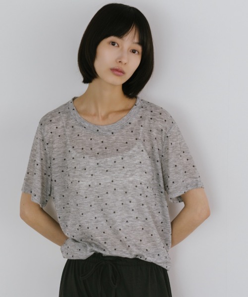 duei(デュイ)の「ドットベーシックハーフスリーブTシャツ(Tシャツ/カットソー・レディース・ベージュ/グレー/ホワイト・FREE)」の13枚目の写真