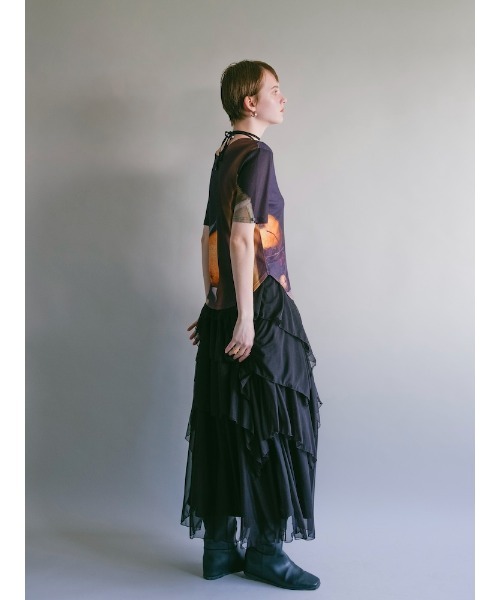 sahara(サハラ)の「Random Hem Tiered Skirt(スカート・レディース・グレイッシュブルー/ブラック・FREE)」の9枚目の写真
