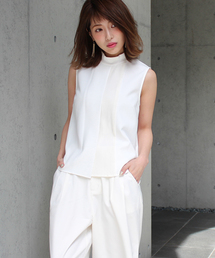 MICOAMERI | ハイネック切り替えノースリーブブラウス(シャツ/ブラウス)