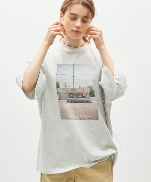 full/fill.(フルフィル)の「photo print T / フォトプリントT(Tシャツ/カットソー・レディース・グレー/ダークグレー・FREE)」の2枚目の写真