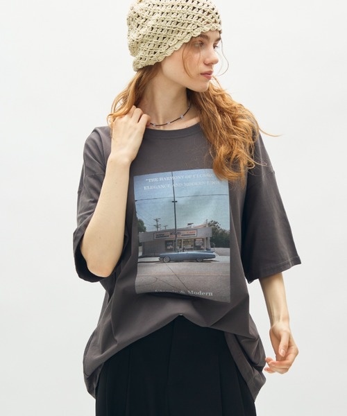 full/fill.(フルフィル)の「photo print T / フォトプリントT(Tシャツ/カットソー・レディース・グレー/ダークグレー・FREE)」の1枚目の写真