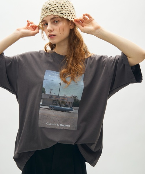 full/fill.(フルフィル)の「photo print T / フォトプリントT(Tシャツ/カットソー・レディース・グレー/ダークグレー・FREE)」の14枚目の写真