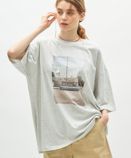 full/fill.(フルフィル)の「photo print T / フォトプリントT(Tシャツ/カットソー・レディース・グレー/ダークグレー・FREE)」の3枚目の写真
