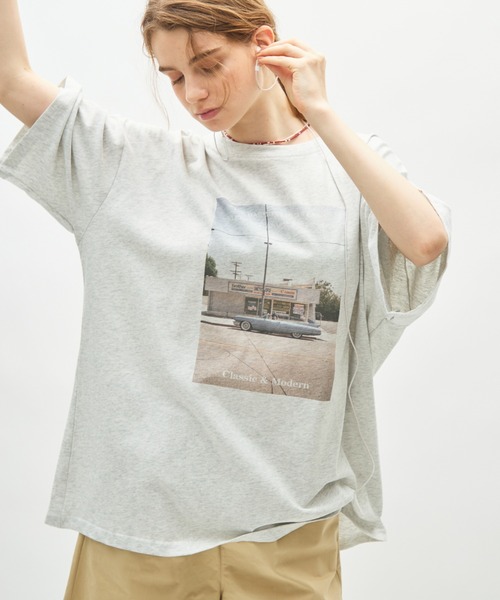 full/fill.(フルフィル)の「photo print T / フォトプリントT(Tシャツ/カットソー・レディース・グレー/ダークグレー・FREE)」の4枚目の写真