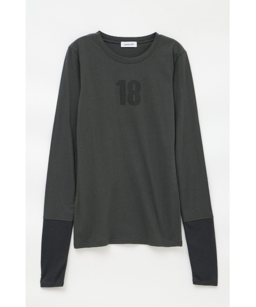 LAGUA GEM(ラグアジェム)の「NUMBER LONG SLEEVES チュニック(Tシャツ/カットソー・レディース・ライトベージュ/チャコールグレー/カーキ・FREE)」の18枚目の写真