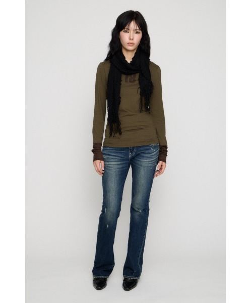 LAGUA GEM(ラグアジェム)の「NUMBER LONG SLEEVES チュニック(Tシャツ/カットソー・レディース・ライトベージュ/チャコールグレー/カーキ・FREE)」の22枚目の写真