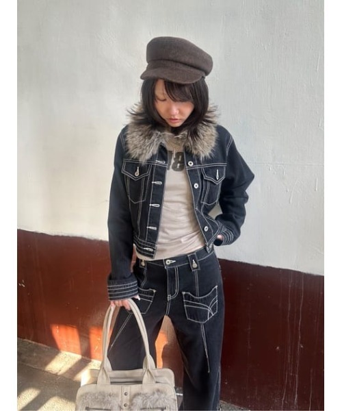 LAGUA GEM(ラグアジェム)の「NUMBER LONG SLEEVES チュニック(Tシャツ/カットソー・レディース・ライトベージュ/チャコールグレー/カーキ・FREE)」の6枚目の写真