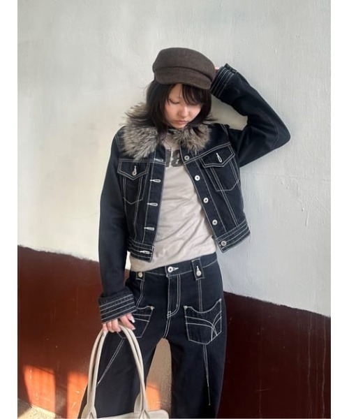 LAGUA GEM(ラグアジェム)の「NUMBER LONG SLEEVES チュニック(Tシャツ/カットソー・レディース・ライトベージュ/チャコールグレー/カーキ・FREE)」の7枚目の写真