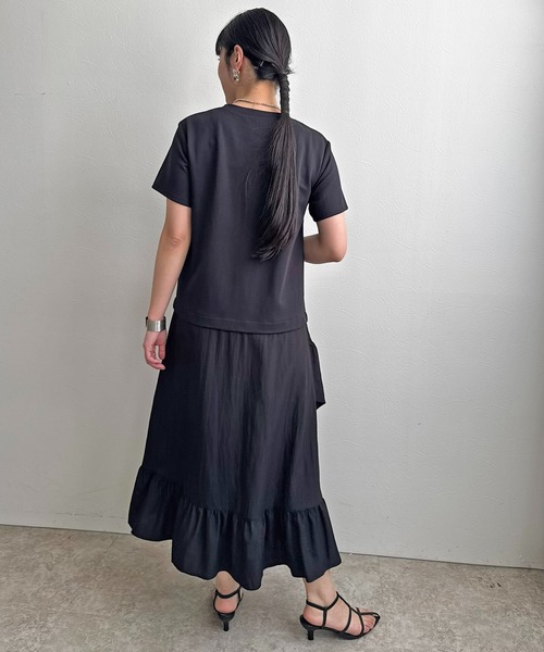 LHELBIE(レルビエ)の「フリルスカートドッキングワンピース(ワンピース・レディース・ブラウン/ブルー/ブラック・M)」の19枚目の写真