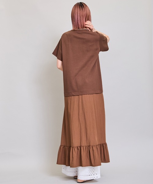 LHELBIE(レルビエ)の「フリルスカートドッキングワンピース(ワンピース・レディース・ブラウン/ブルー/ブラック・M)」の11枚目の写真