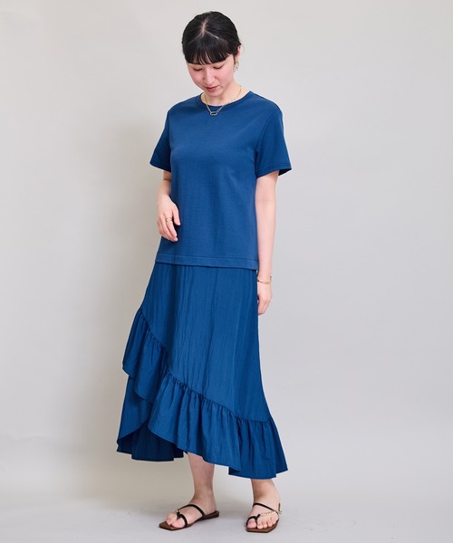 LHELBIE(レルビエ)の「フリルスカートドッキングワンピース(ワンピース・レディース・ブラウン/ブルー/ブラック・M)」の14枚目の写真