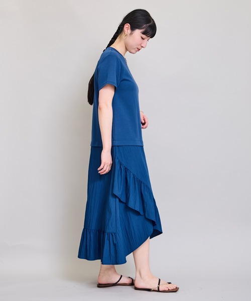LHELBIE(レルビエ)の「フリルスカートドッキングワンピース(ワンピース・レディース・ブラウン/ブルー/ブラック・M)」の15枚目の写真