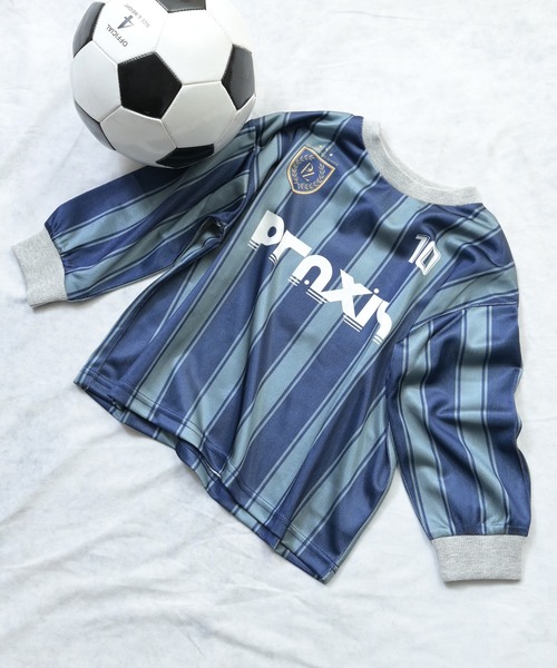 MARKEY'S(マーキーズ)の「デジタルプリントサッカーシャツ(Tシャツ/カットソー・キッズ・ネイビー/グリーン・XL/L/S/M)」の1枚目の写真