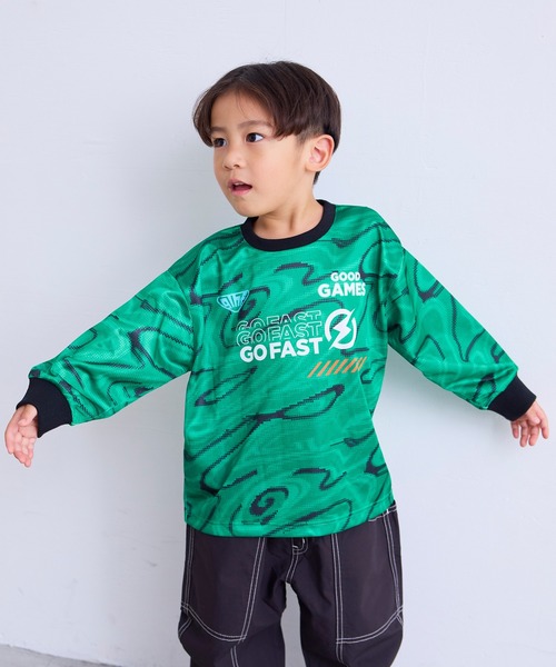 MARKEY'S(マーキーズ)の「デジタルプリントサッカーシャツ(Tシャツ/カットソー・キッズ・ネイビー/グリーン・XL/L/S/M)」の4枚目の写真