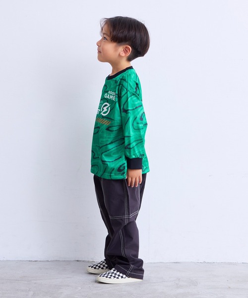 MARKEY'S(マーキーズ)の「デジタルプリントサッカーシャツ(Tシャツ/カットソー・キッズ・ネイビー/グリーン・XL/L/S/M)」の5枚目の写真