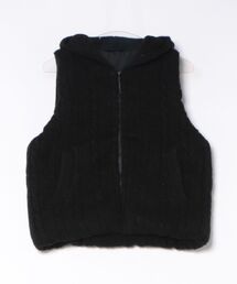 フロントジップ」に該当するベスト（ブラック/黒色系）ファッション