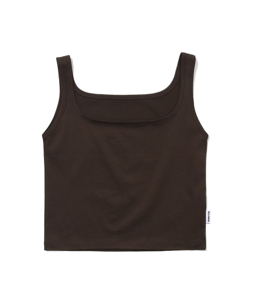 KIJIKO(キジコ)の「ke504. Square Neck Cropped Sleeveless Brown(Tシャツ/カットソー・レディース・ブラウン・FREE)」の1枚目の写真