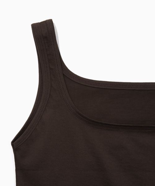 KIJIKO(キジコ)の「ke504. Square Neck Cropped Sleeveless Brown(Tシャツ/カットソー・レディース・ブラウン・FREE)」の3枚目の写真