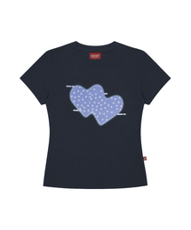 Twin Heart Slim Fit T-shirts Navy